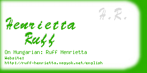 henrietta ruff business card